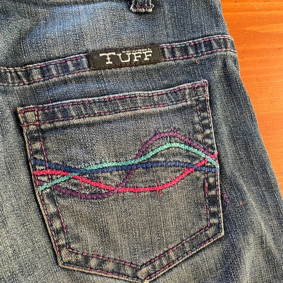 Cowgirl Tuff Boot Cut Jeans - Distressed Blue - Picture 8 of 9